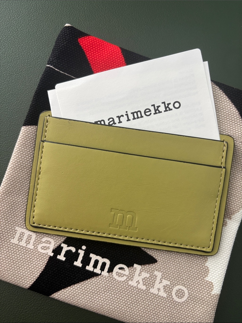 Marimekko Unikko Imprint Leather Card Holder
